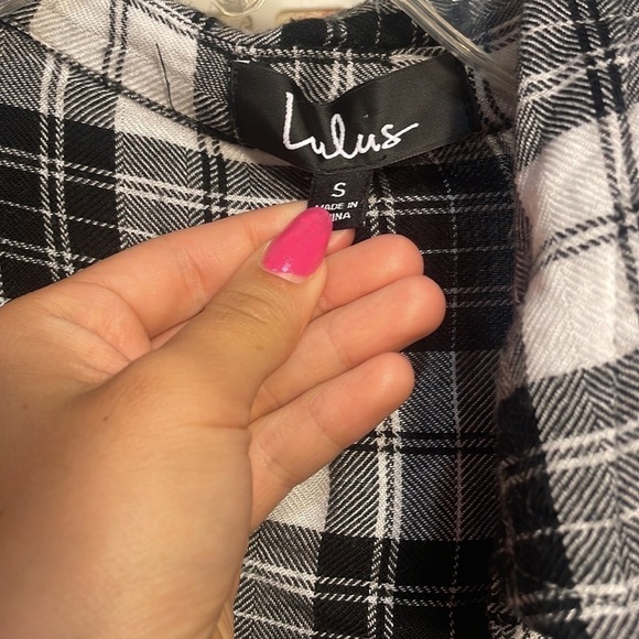 LULUS Black‎ & White Plaid Midi Button Down Cardigan - Picture 8 of 12